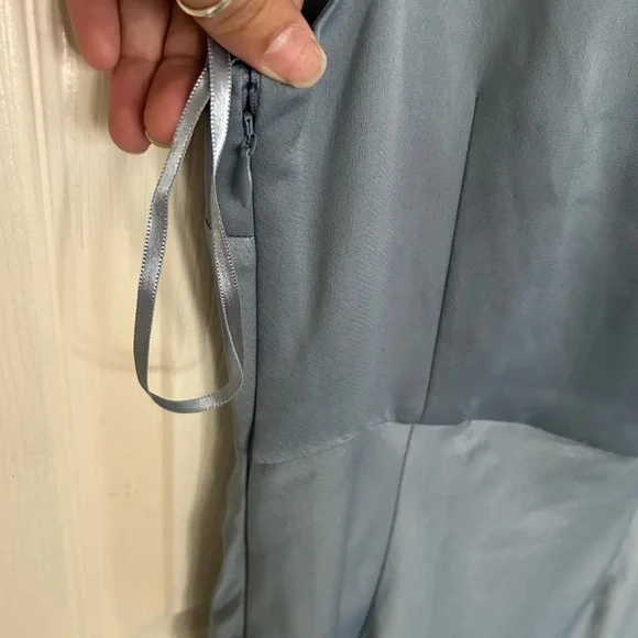 BHLDN Dylan one shoulder satin side slit gown NWT - Picture 6 of 16